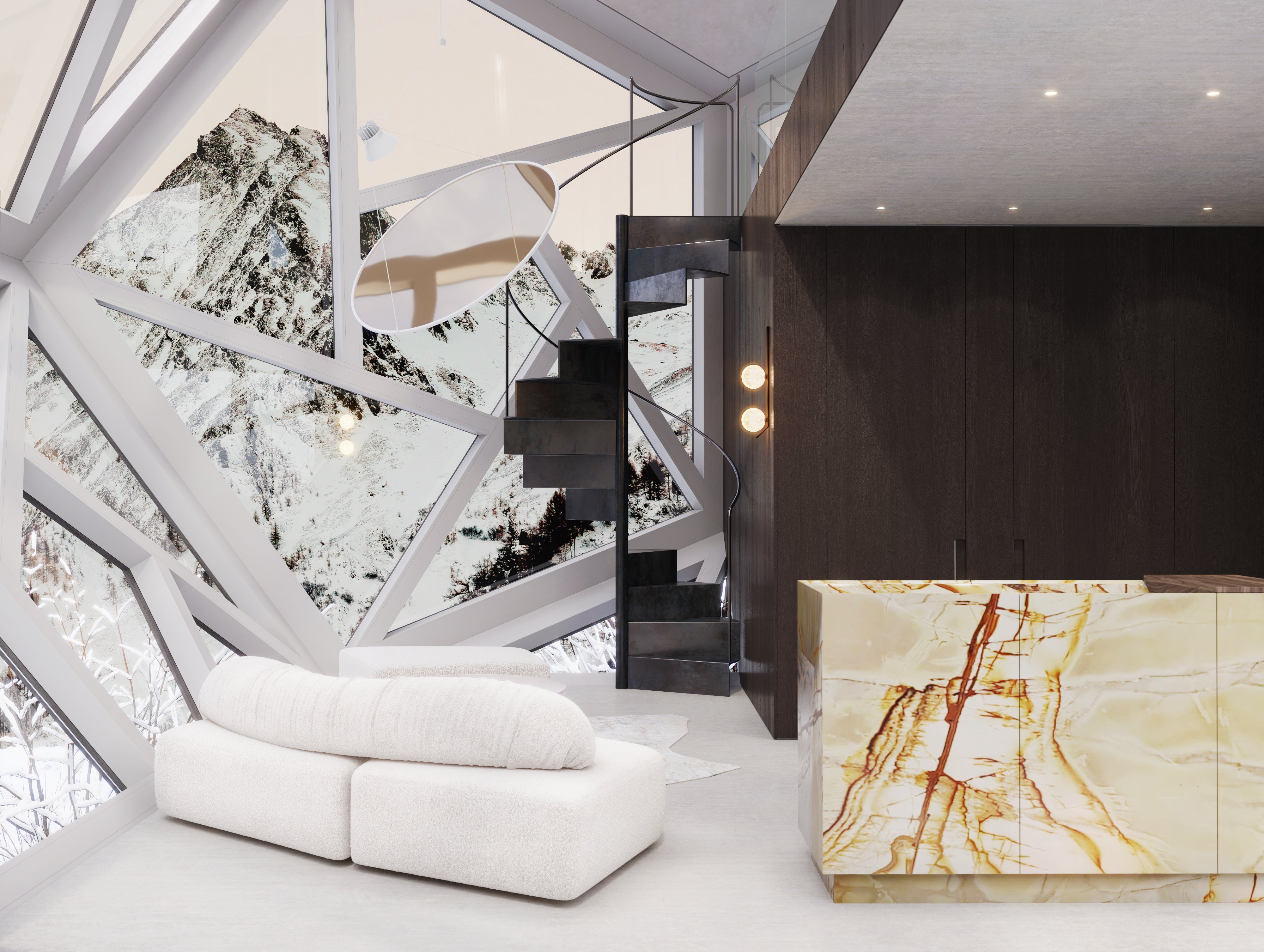 White Onyx Kitchen Counter